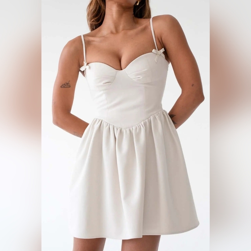 New Rumored A Little Dream Mini Dress Cream Romantic Coquette Girl Sz XS